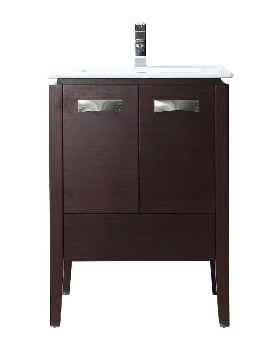 24" Tennant Brand Adagio Wenge Finish Bathroom Sink Vanity - CL - 409WE24 - ZI - Bentoncollections