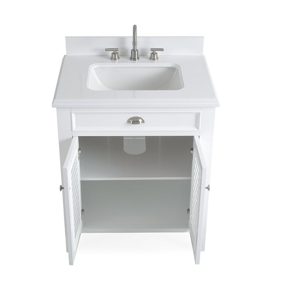 30 Inch Contemporary Style White Kalani Bathroom Vanity - Bentoncollections