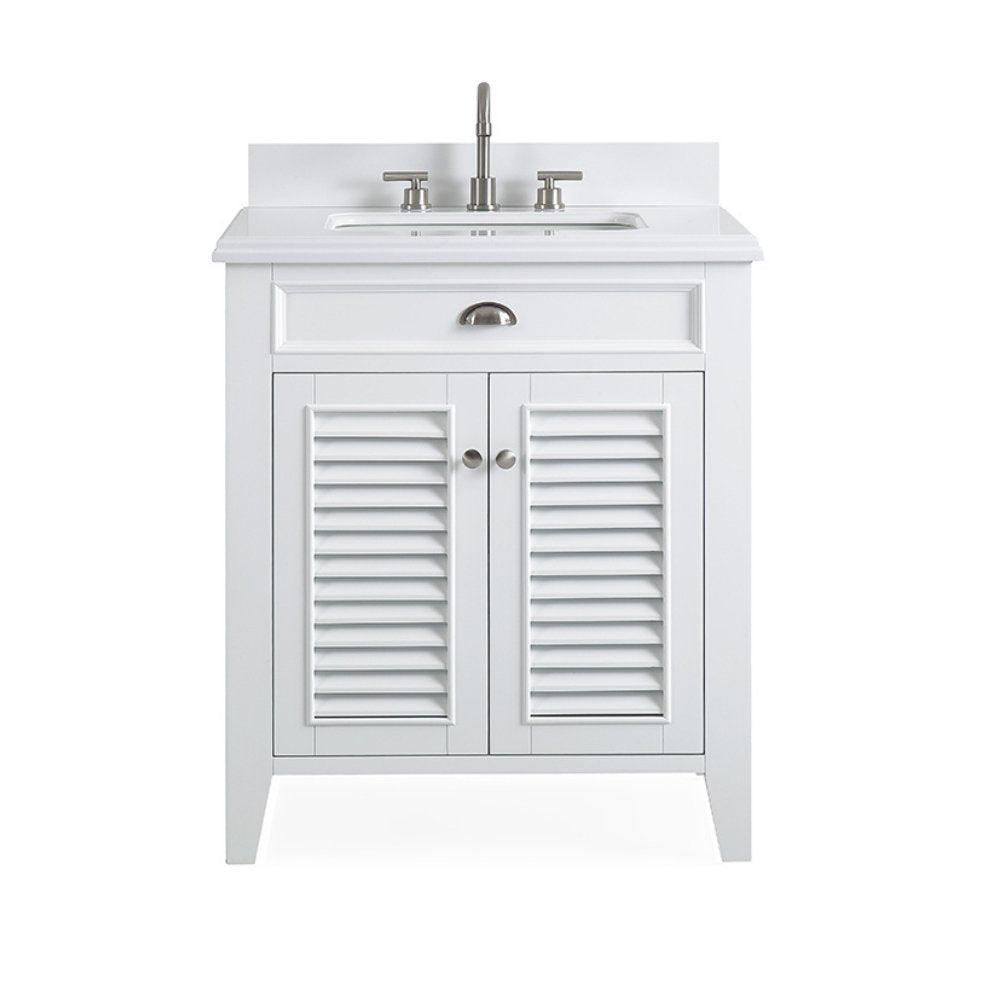 30 Inch Contemporary Style White Kalani Bathroom Vanity - Bentoncollections