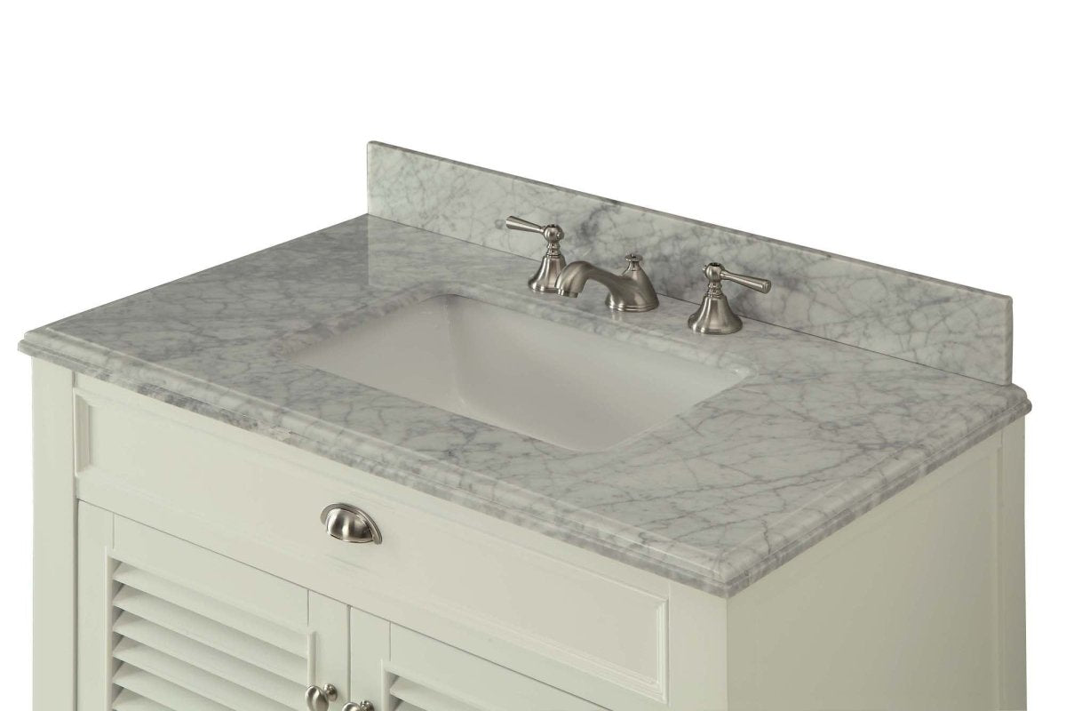 30 Inch Contemporary Style White Kalani Bathroom Vanity - Bentoncollections