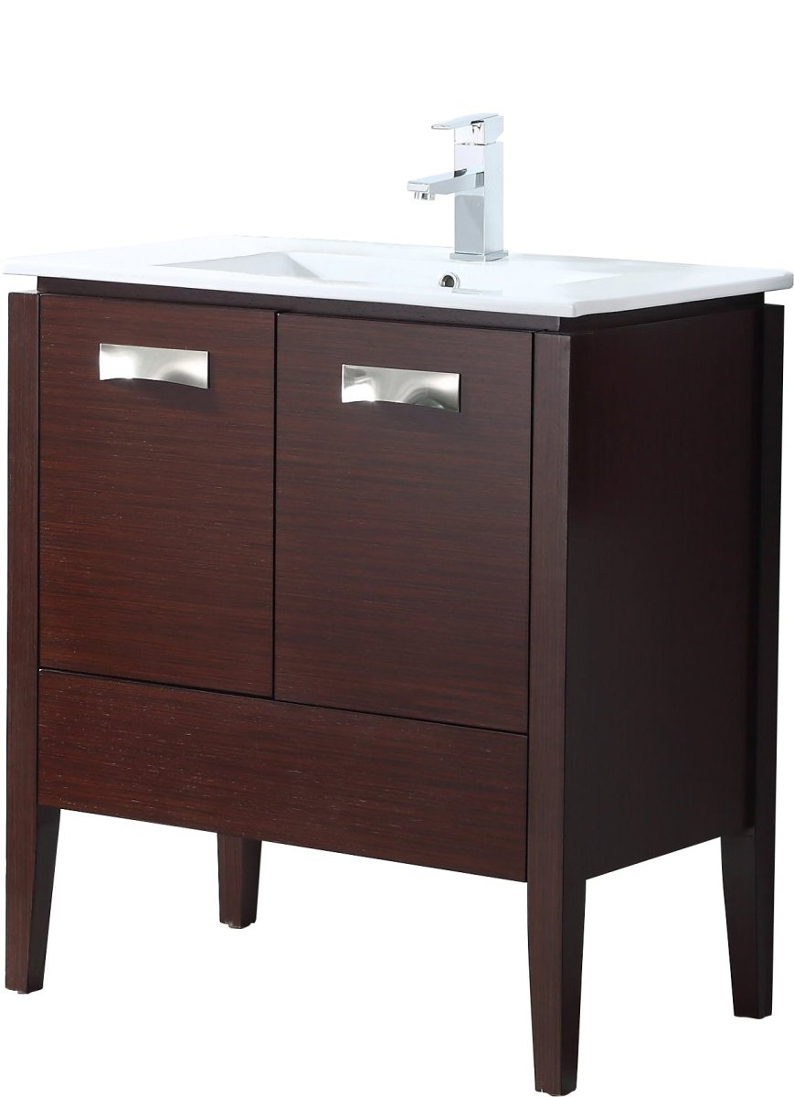 30" Tennant Brand Adagio Wenge Finish Bathroom Sink Vanity - CL - 409WE30 - ZI - Bentoncollections