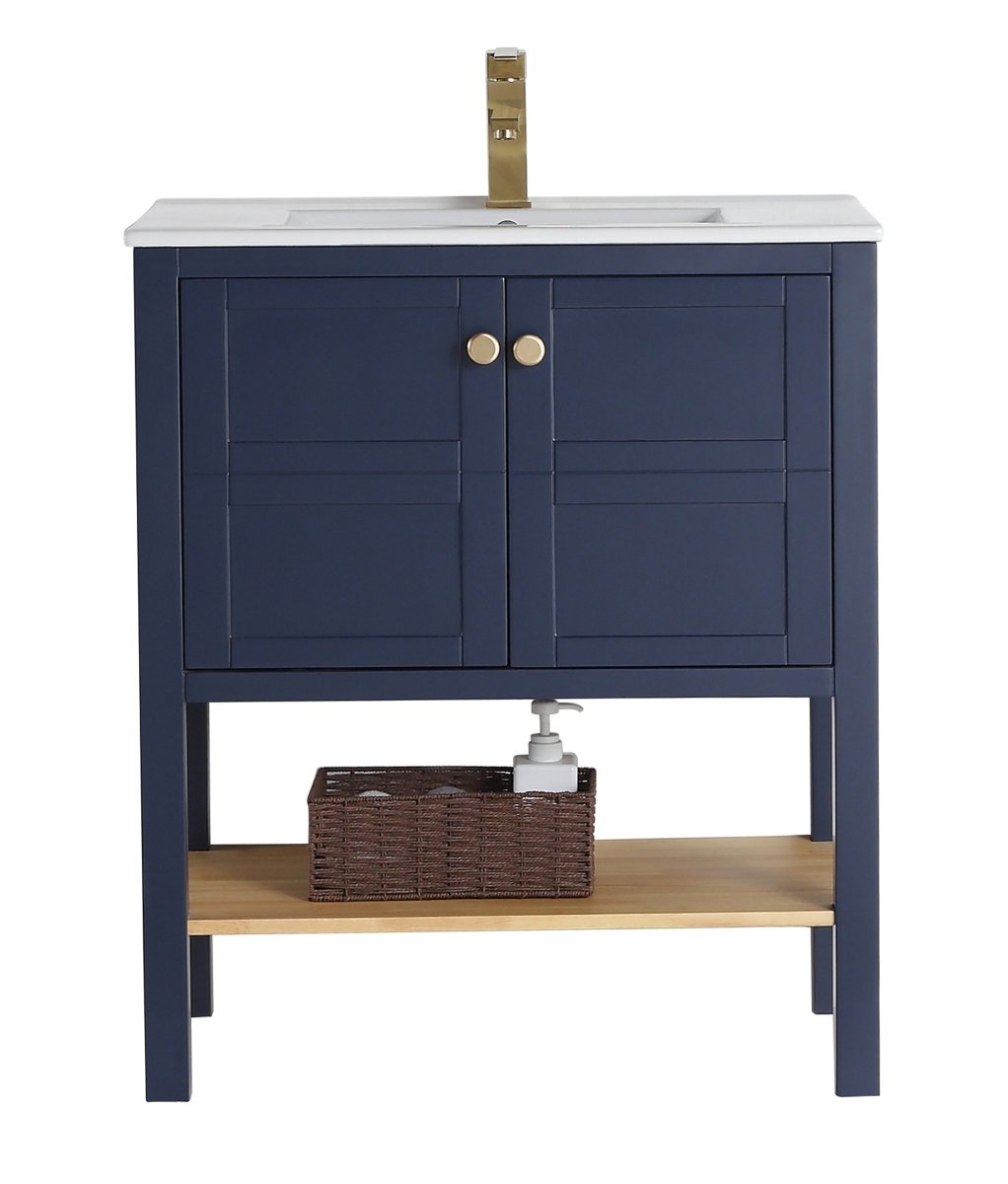 30" Tennant Brand Arola Small Slim Narrow Navy Blue Bathroom Vanity - CL - 208NB - 30 - Bentoncollections