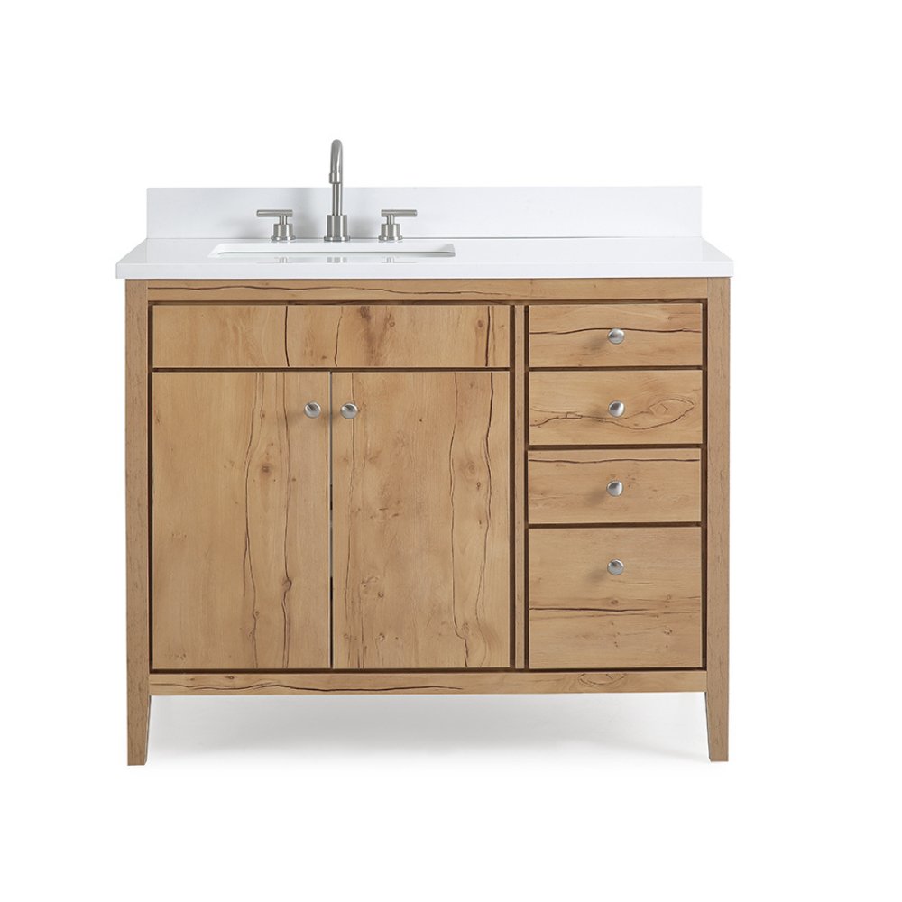 42 inch Modern Style Beatrice Bathroom Sink Vanity in Wood Finish - Bentoncollections