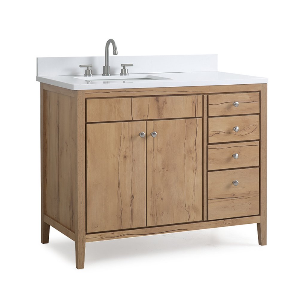 42 inch Modern Style Beatrice Bathroom Sink Vanity in Wood Finish - Bentoncollections