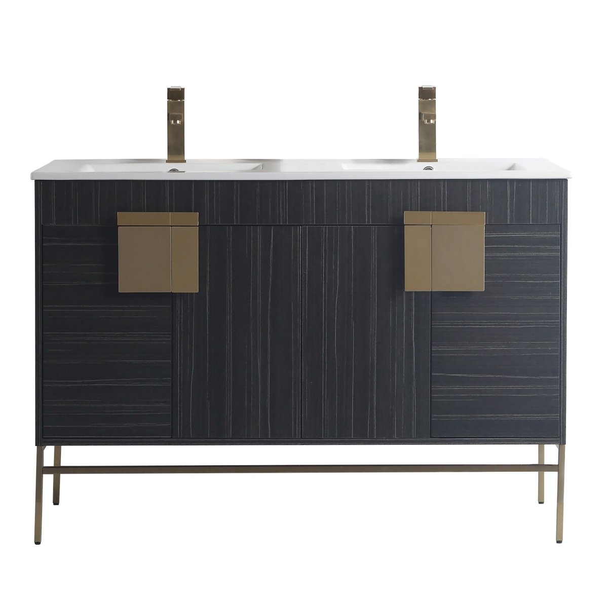 48" Tennant Brand Kuro Minimalistic Dawn Gray Double Bathroom Vanity - CL - 102DG - 47QD - Bentoncollections