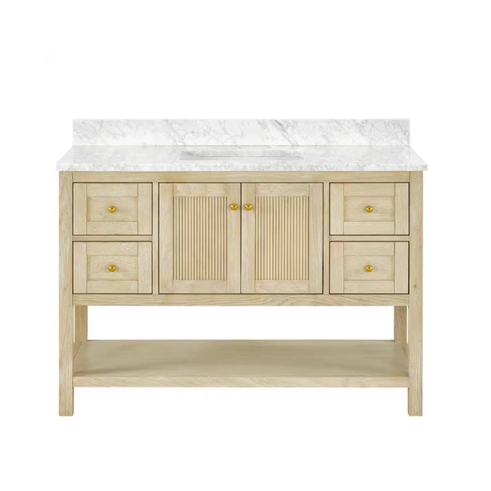 49 Inch Carmel Wood Freestanding Bathroom Vanity - Bentoncollections