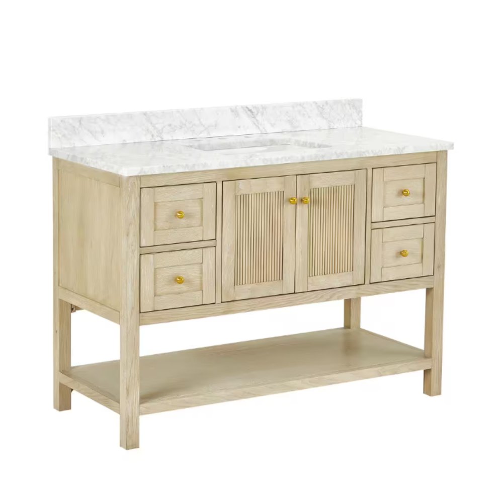 49 Inch Carmel Wood Freestanding Bathroom Vanity - Bentoncollections