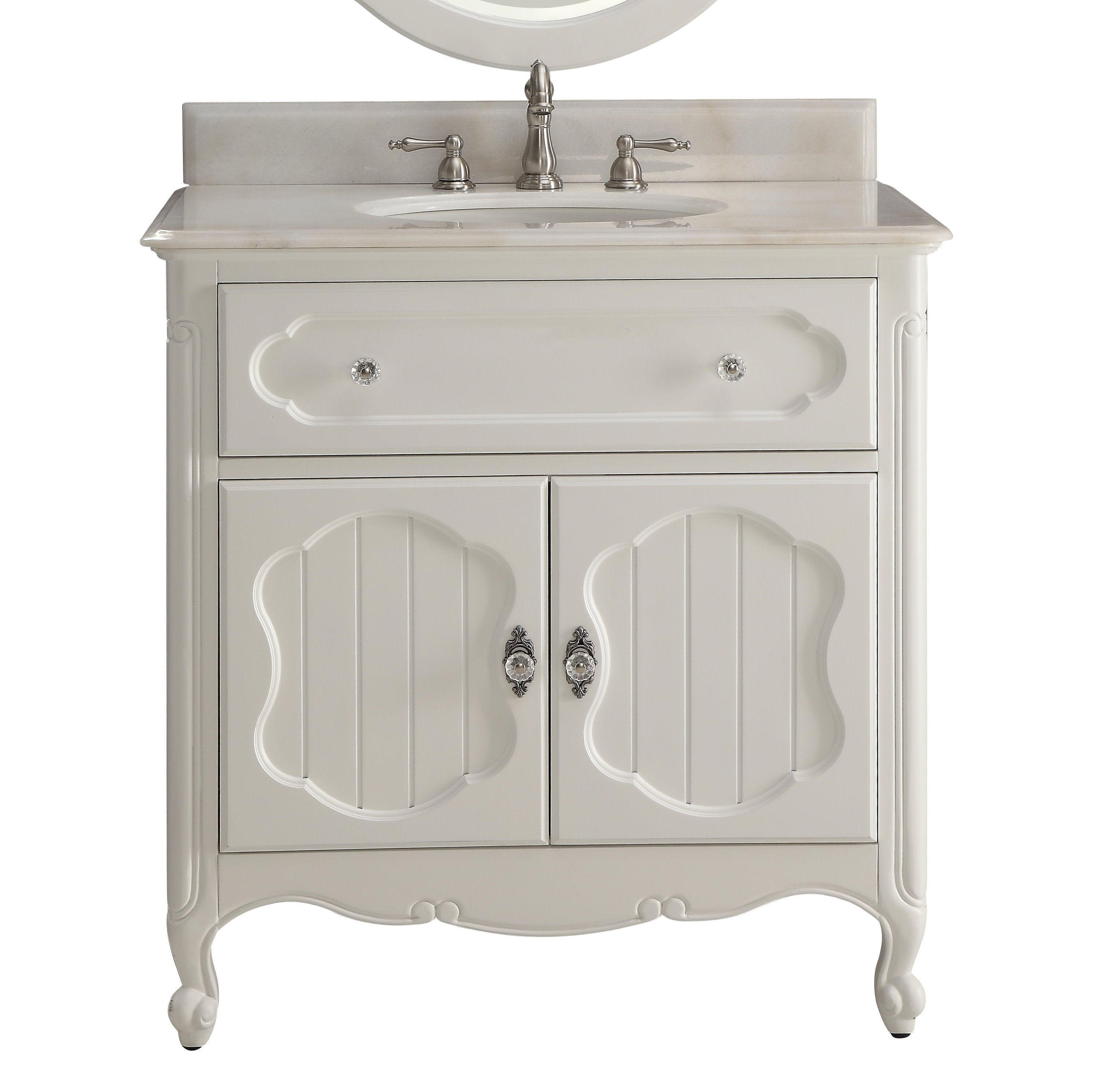 34 Inch White Charming Cottage Chic Knoxville Vanity