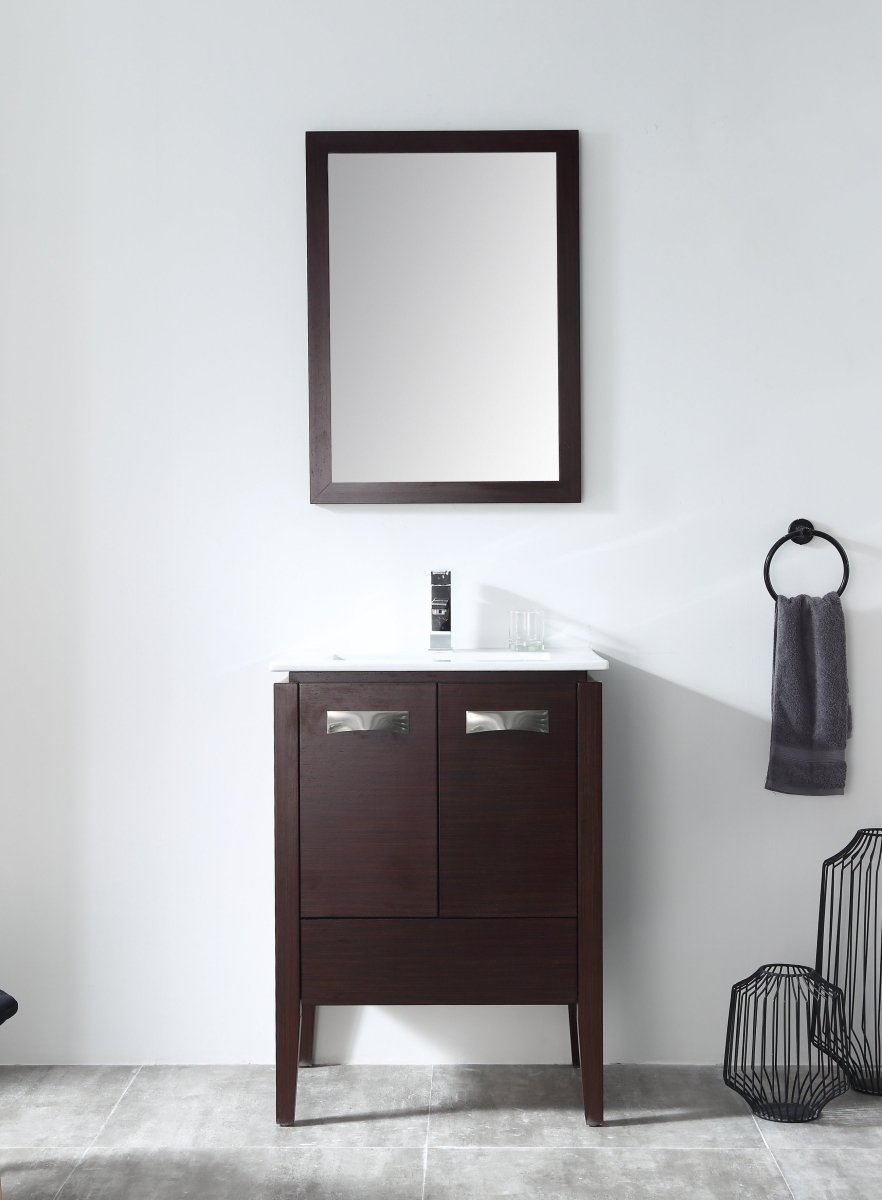 24" Tennant Brand Adagio Wenge Finish Bathroom Sink Vanity - CL-409WE24-ZI - Bentoncollections