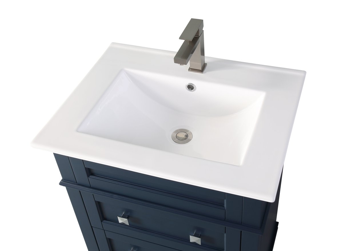 24" Tennant Brand Felix Modern Navy Blue Sink Bathroom Vanity 1810-Z24NB - Bentoncollections