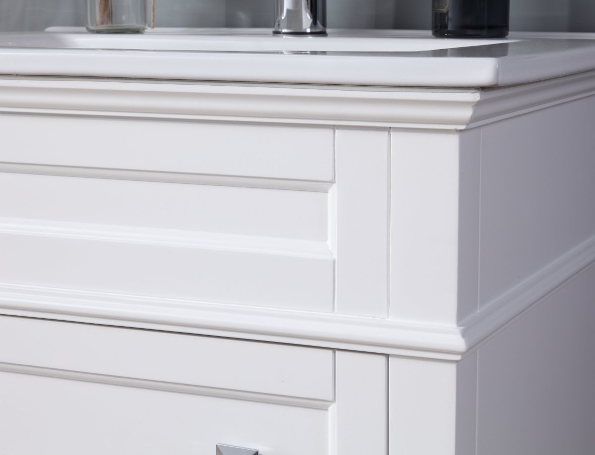 24" Tennant Brand Felix Modern White Sink Bathroom Vanity - ZK-1810-Z24AW - Bentoncollections