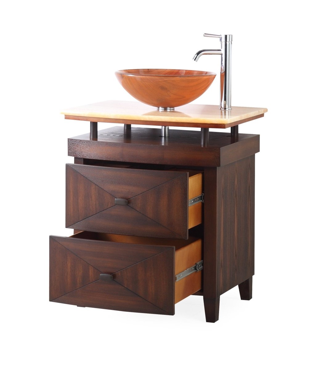 28" Benton Collection Onyx counter top Verdana Vessel Sink Bathroom Vanity SW029 - Bentoncollections