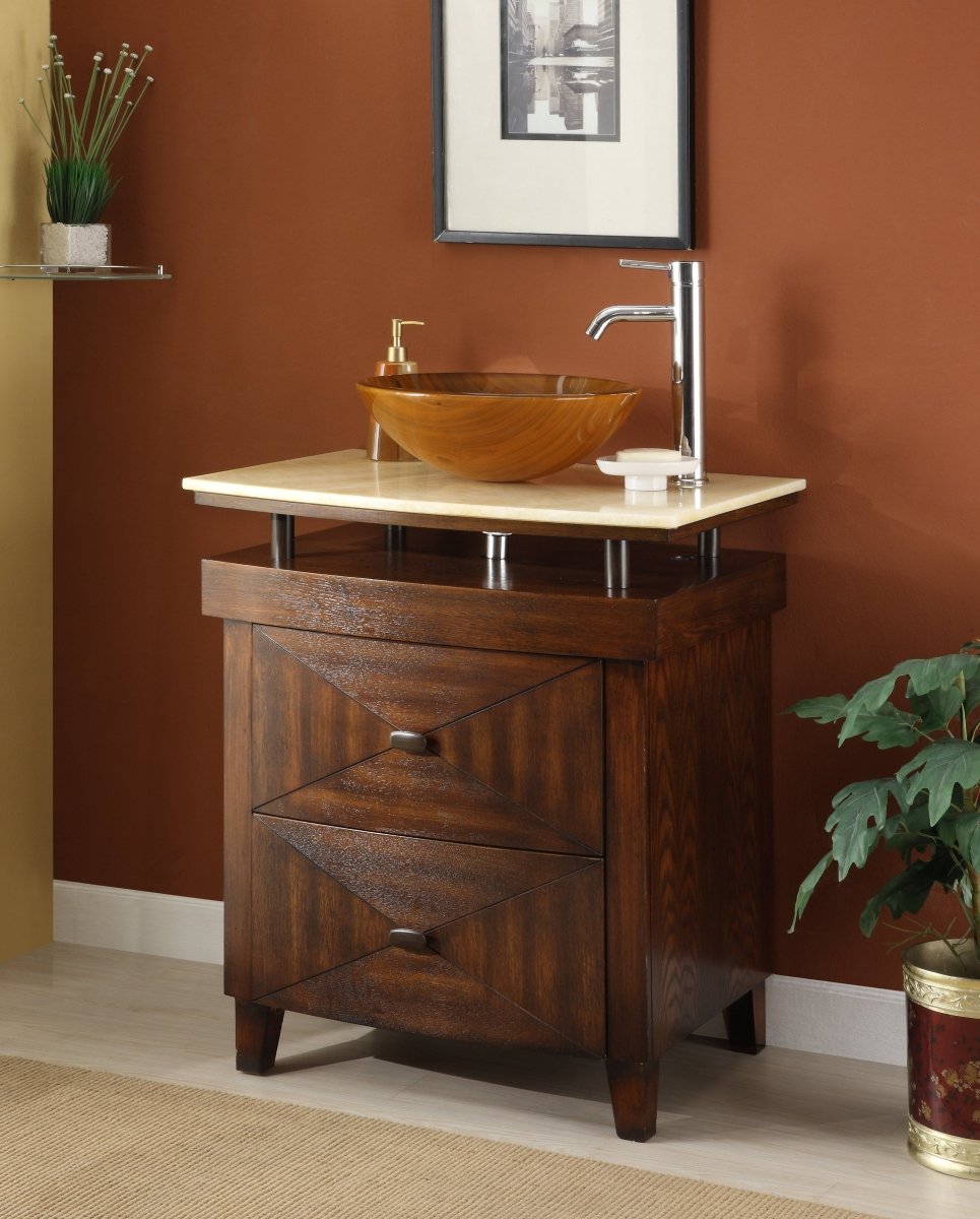 28" Benton Collection Onyx counter top Verdana Vessel Sink Bathroom Vanity SW029 - Bentoncollections