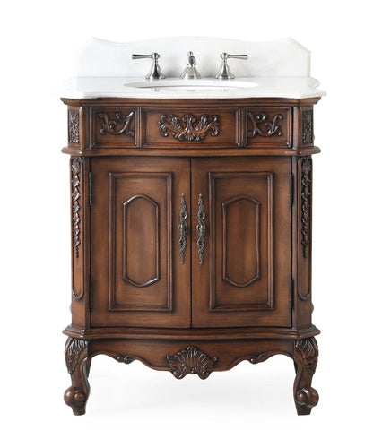 30" Benton Collection Old Timer Classic Brown Ellenton Bathroom Sink Vanity - ZK-080W-TK - Bentoncollections