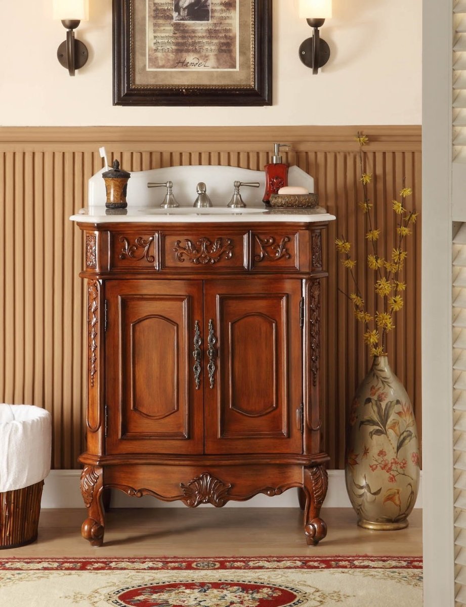 30" Benton Collection Old Timer Classic Brown Ellenton Bathroom Sink Vanity - ZK-080W-TK - Bentoncollections