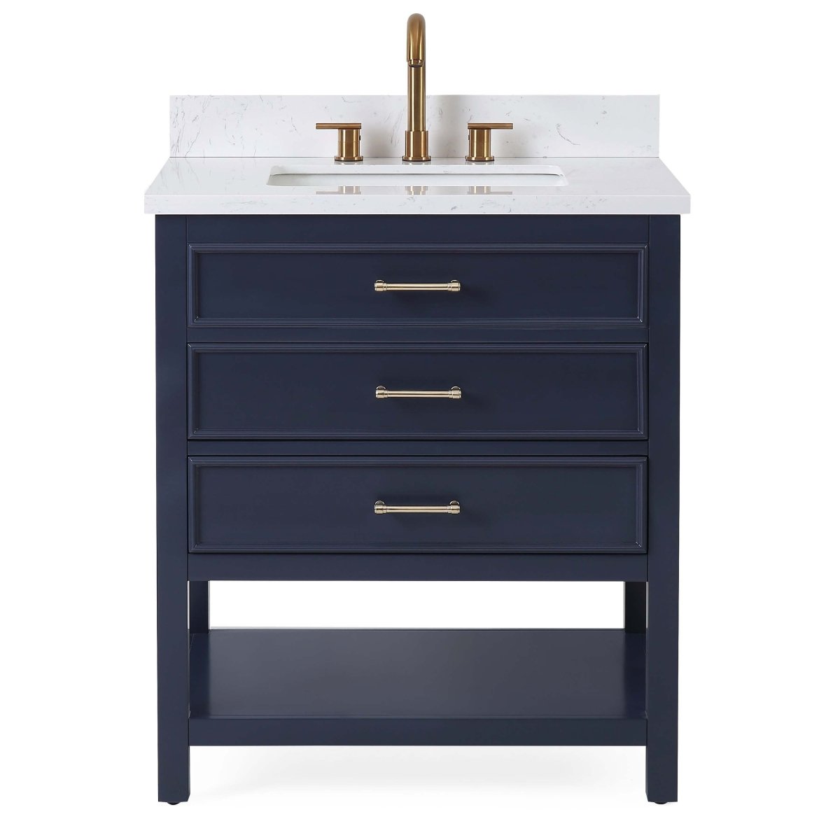 30" Felton Navy Blue Modern Single Sink Bathroom Vanity 7206-NB30 - Bentoncollections