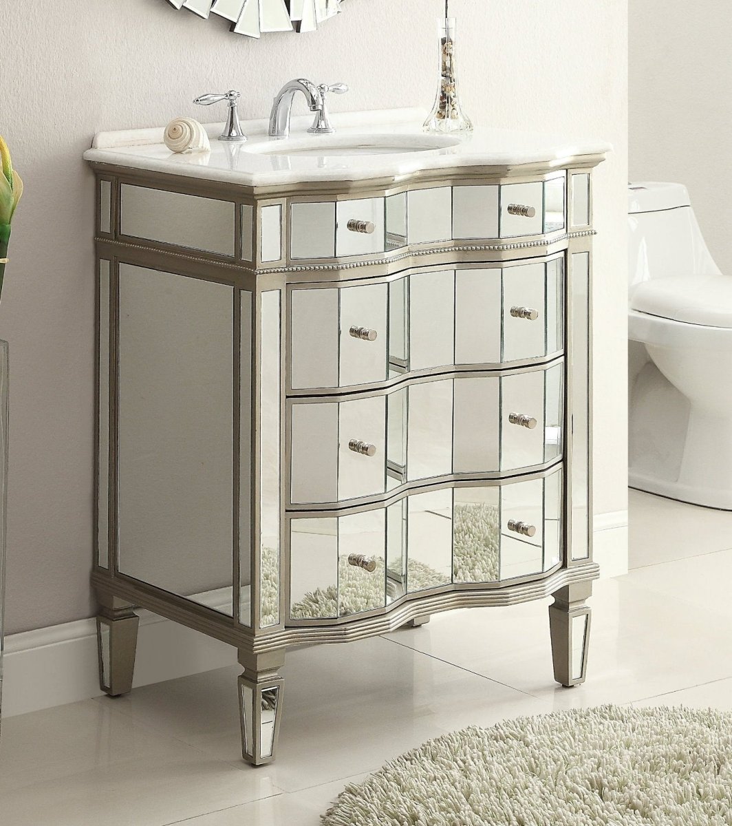 30" Mirrored Asselin Bathroom Sink Vanity - Model # K2274-30 - Bentoncollections