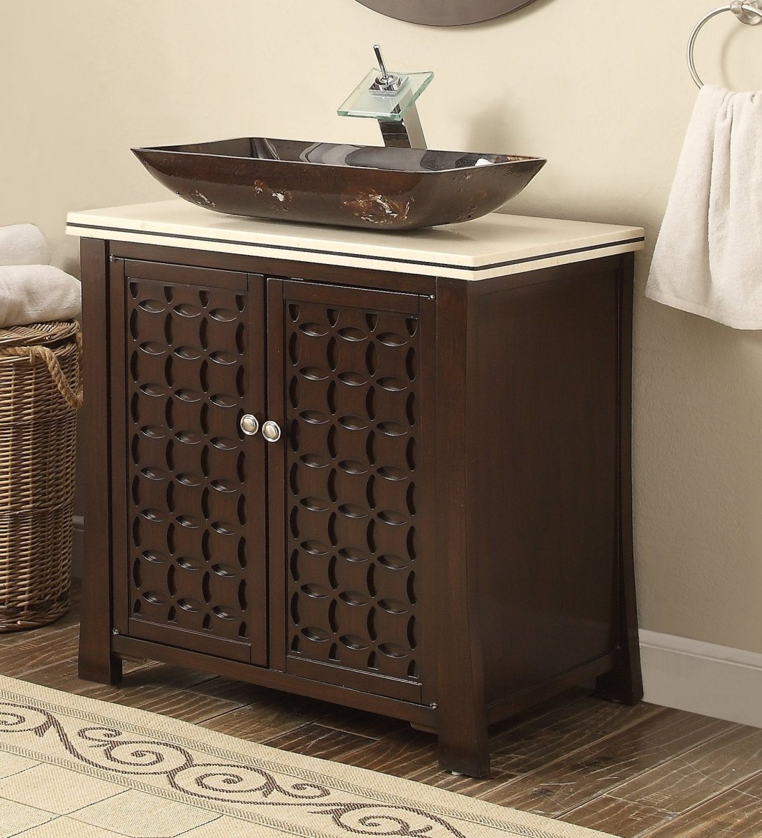 30" Modern Style Vessel Sink Giovanni Bathroom Sink Vanity model # HF339 - Bentoncollections