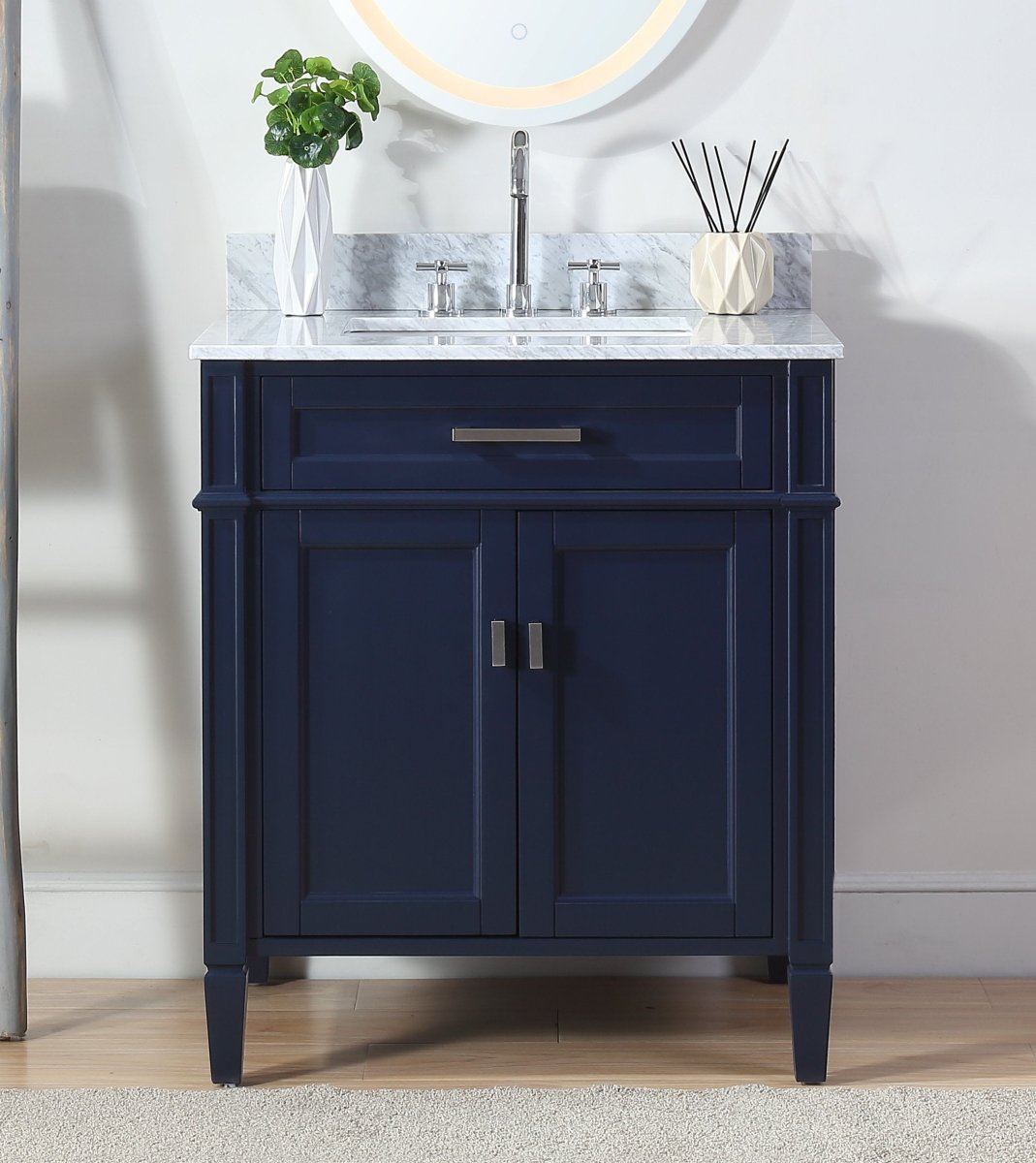 30" Tennant Brand Durand Navy Blue Bathroom Sink Vanity ZK-1808-V30NB - Bentoncollections