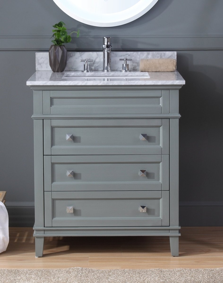 30" Tennant Brand Felix Modern Style Gray Bathroom Vanity ZK-1810-V30CK - Bentoncollections