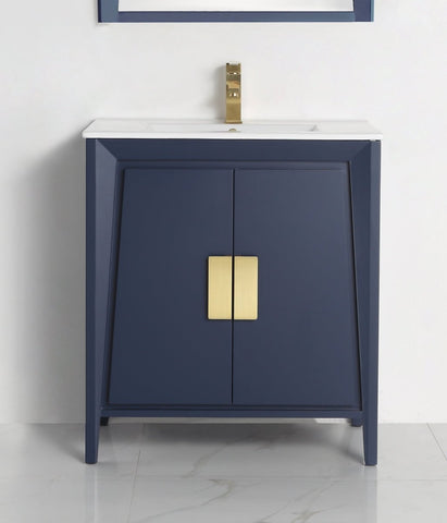 30" Tennant Brand Larvotto Navy Blue Contemporary Bathroom Vanity - CL-22NB30-ZI - Bentoncollections