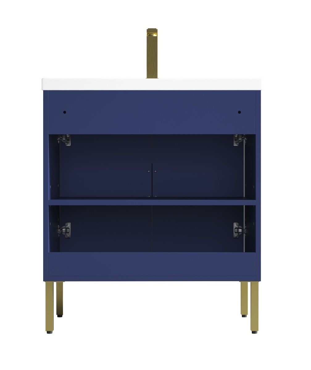 30" Tennant Brand Modern Style Navy Blue Eileen Bathroom Sink Vanity - AC-66NB30 - Bentoncollections