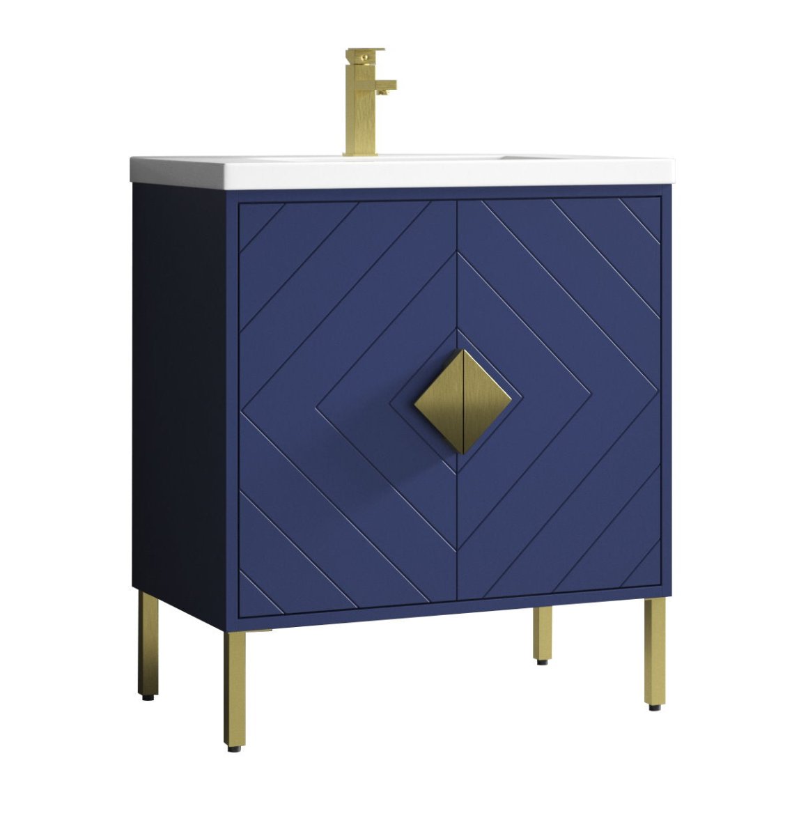 30" Tennant Brand Modern Style Navy Blue Eileen Bathroom Sink Vanity - AC-66NB30 - Bentoncollections