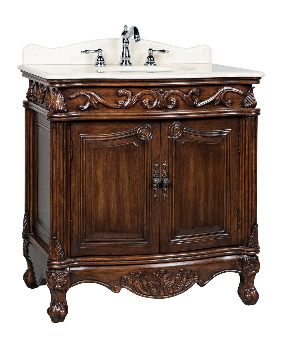 32" Benton Collection Baltic Brown Granite Fiesta Bathroom Sink Vanity CF-2873SB-TK - Bentoncollections