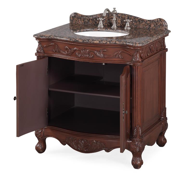 32" Benton Collection Baltic Brown Granite Fiesta Bathroom Sink Vanity CF-2873SB-TK - Bentoncollections