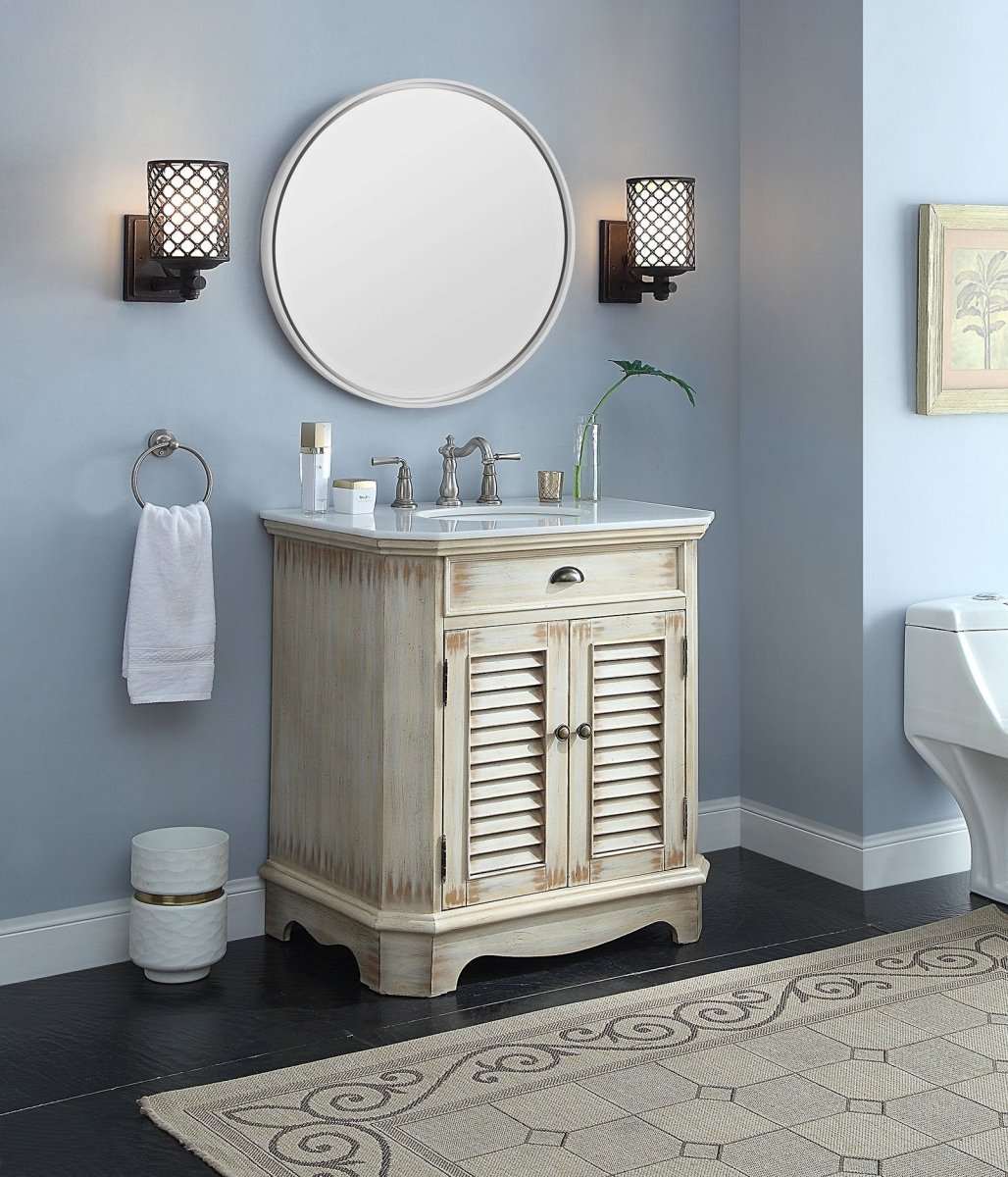 32" Fairfield Bathroom Sink Vanity - Benton Collection Model CF-47524W - Bentoncollections