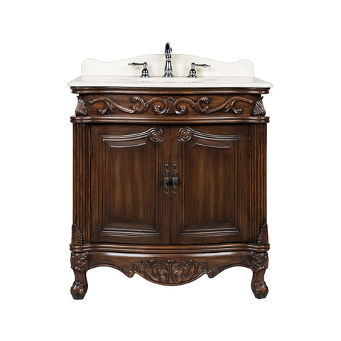 32" Traditional style cream marble Fiesta Bathroom Sink Vanity CF-2873W-TK - Bentoncollections