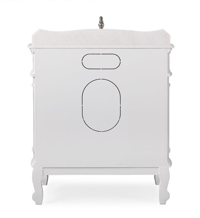 33" Traditional Style Antique White Benson Bathroom Sink Vanity Benton Collection ZK-021W-AW - Bentoncollections