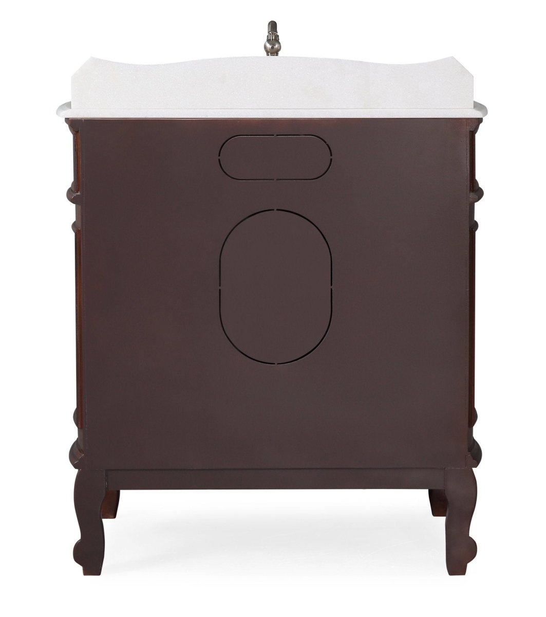 33" Traditional Style Brown Benson Bathroom Sink Vanity Benton Collection ZK-021W-TK - Bentoncollections