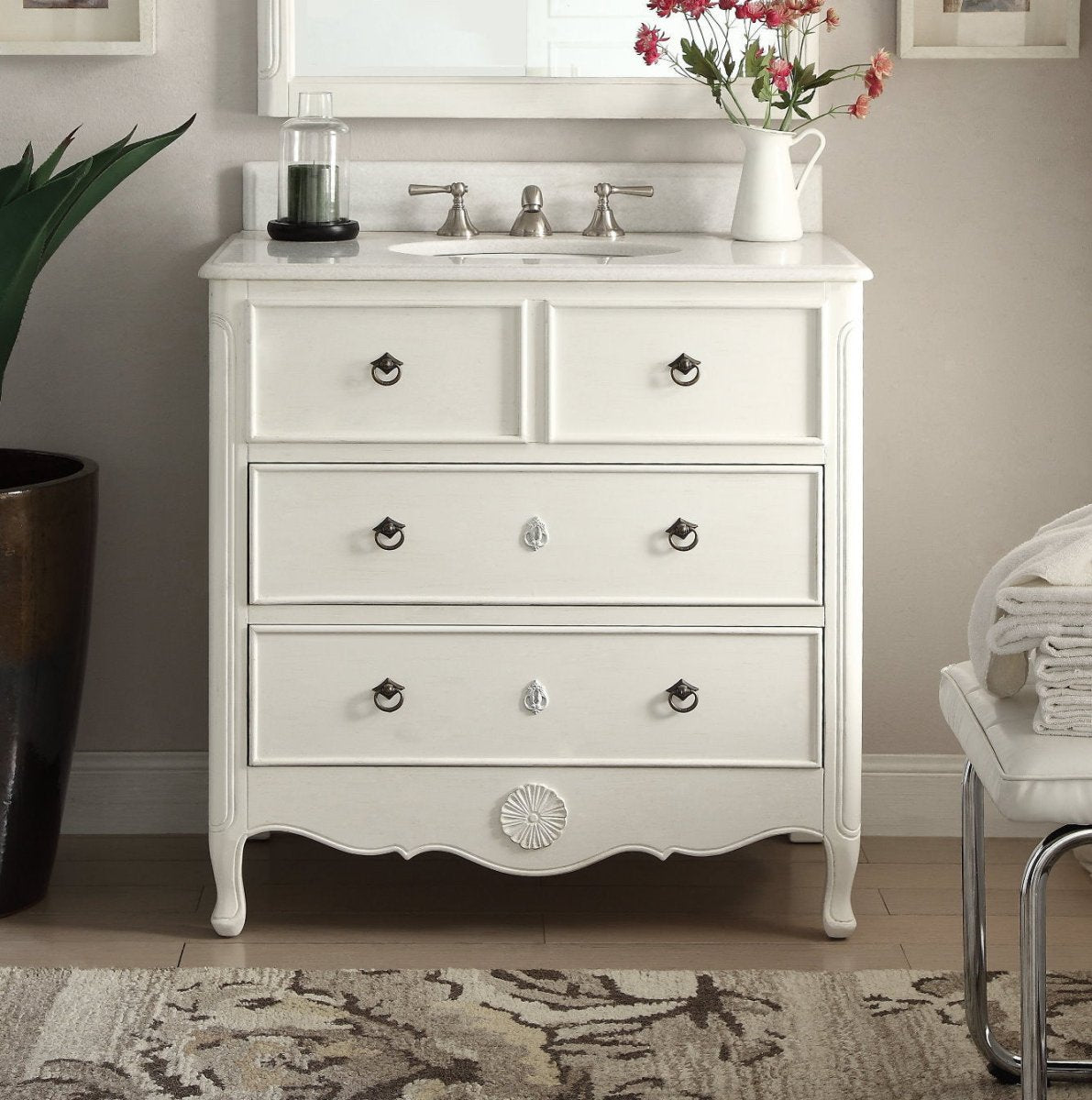 34" Benton Collection Daleville Bathroom Sink Vanity - Benton Collection HF-081AW - Bentoncollections