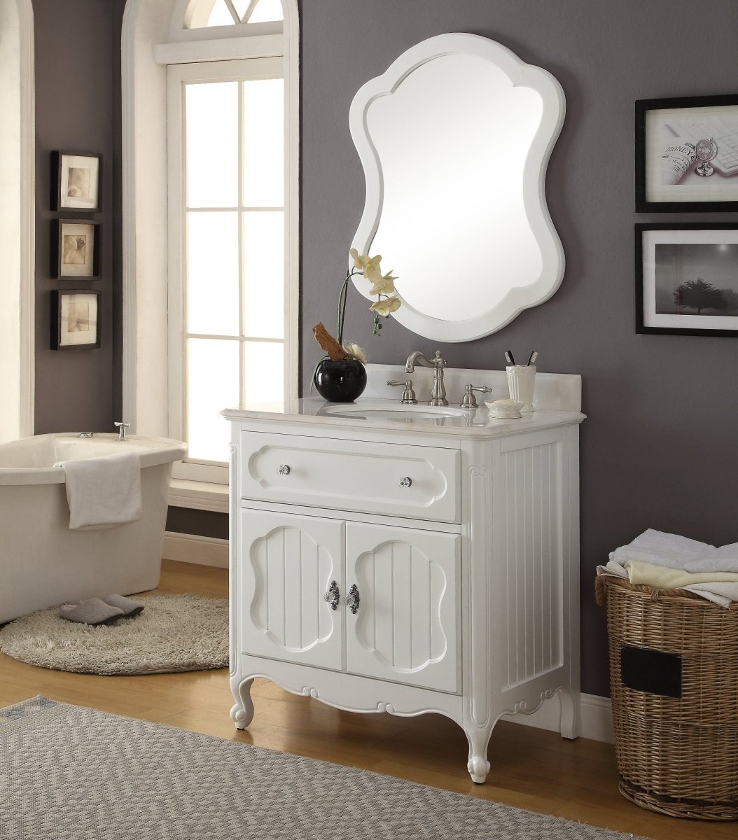 34” Knoxville Bathroom Sink Vanity - Benton Collection Model GD-1533WT - Bentoncollections