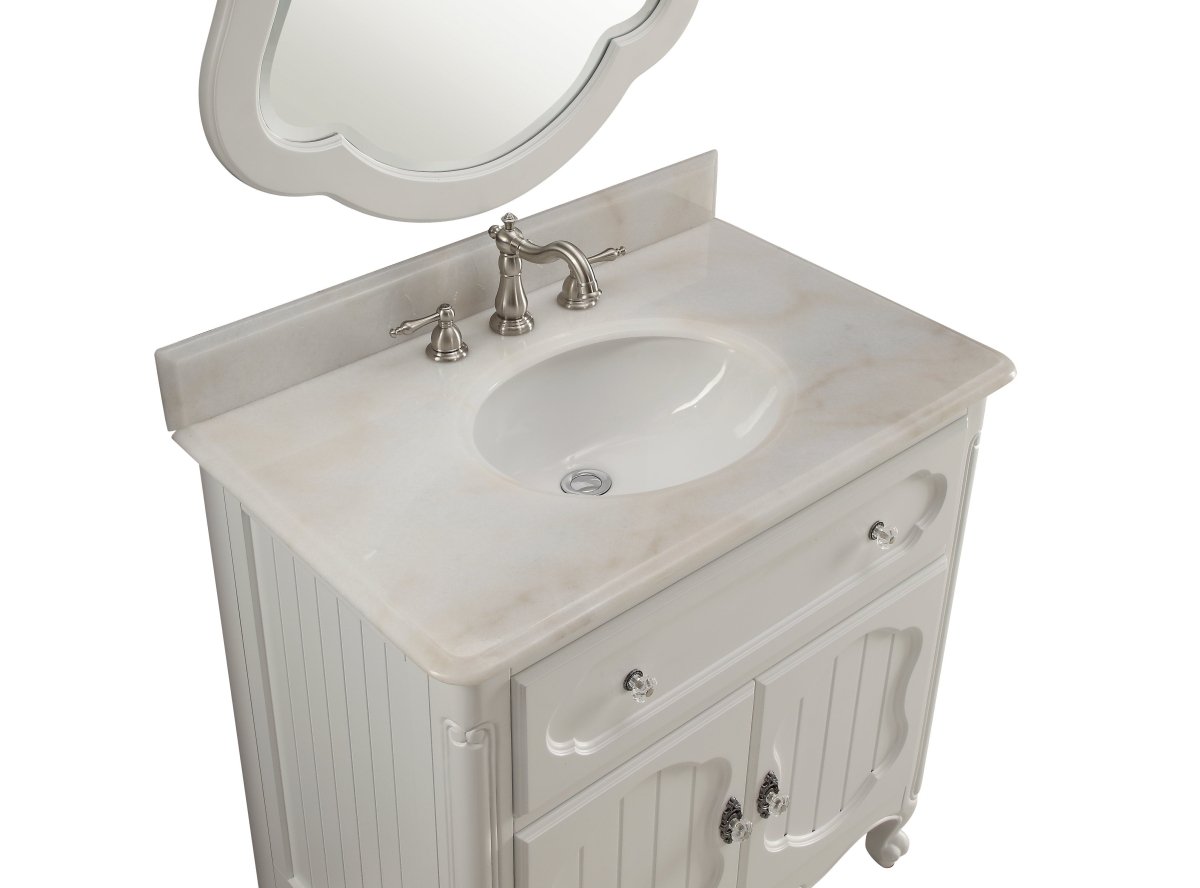 34” Knoxville Bathroom Sink Vanity - Benton Collection Model GD-1533WT - Bentoncollections