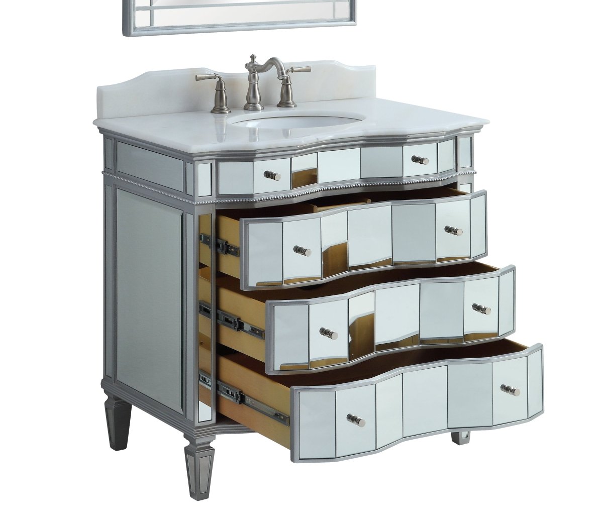 36" Bathroom Sink Vanity - Mirror Reflection Ashley SKU - BWV-025-36 - Bentoncollections