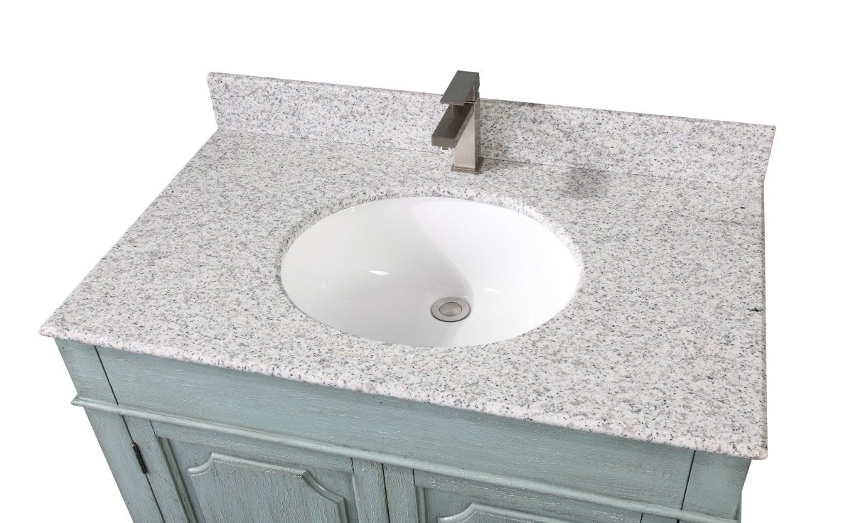 36" Benton Collection Litchfield Distressed Silver Blue Beach Style Bathroom Vanity RX-2218 - Bentoncollections