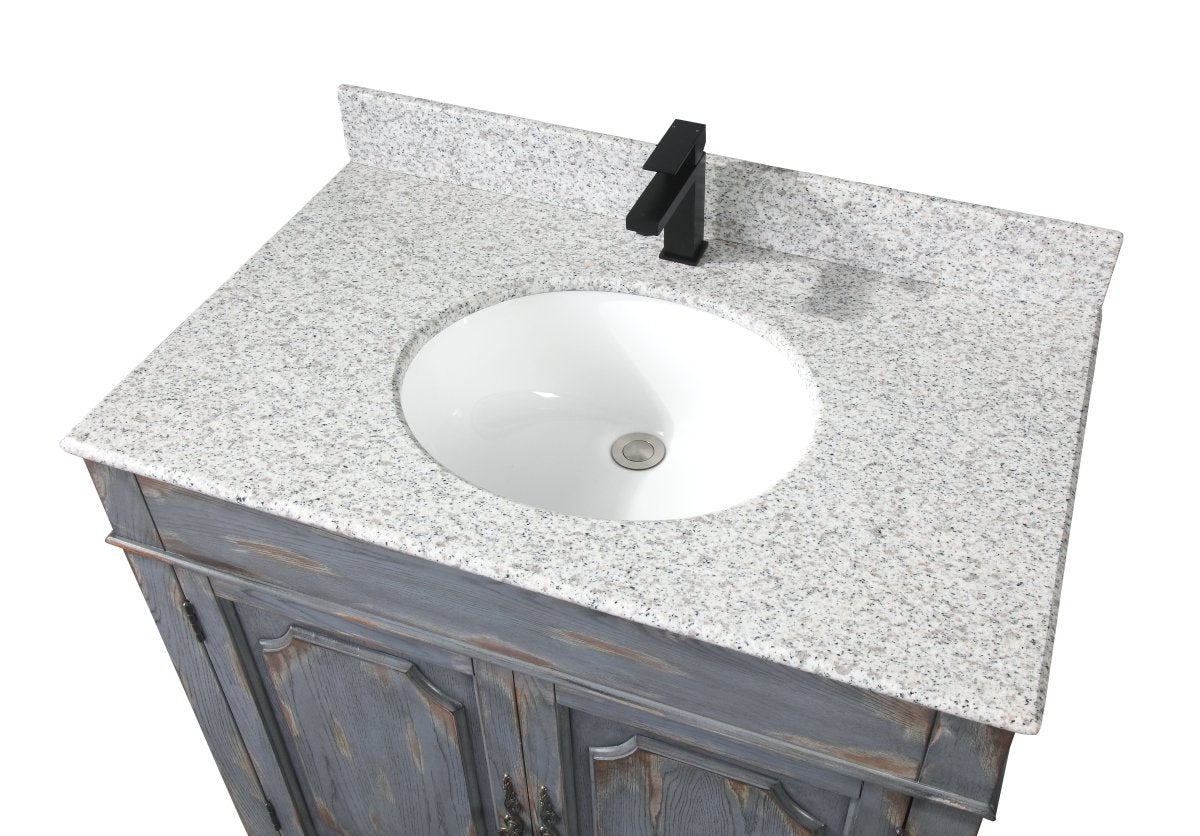 36" Benton Collection Litchfield Rustic Distressed Boho Gray Bathroom Vanity RX-2217 - Bentoncollections