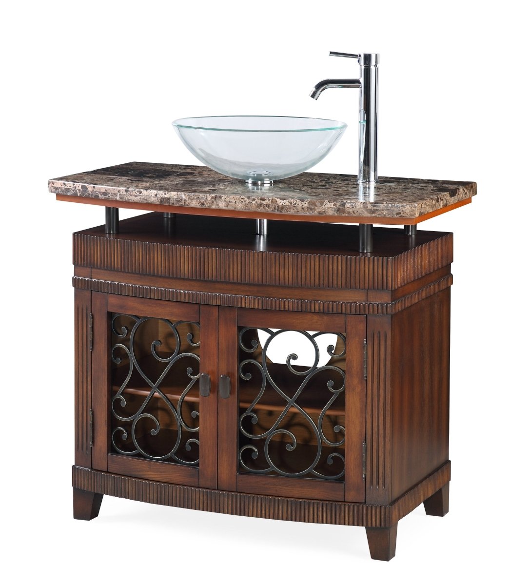 36" Benton Collection unqiue Artturi Vessel Sink Bathroom Vanity Model # Q226BN - Bentoncollections