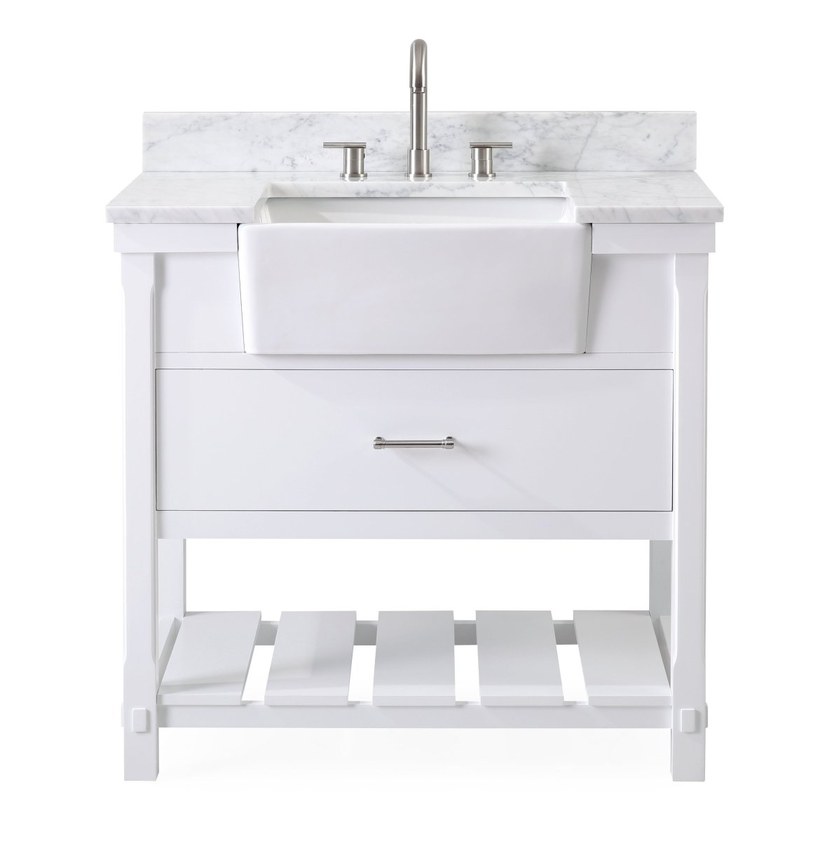 36-Inches Kendia Farmhouse Sink Bathroom Vanity - GD-7036-WT36-RA - Bentoncollections