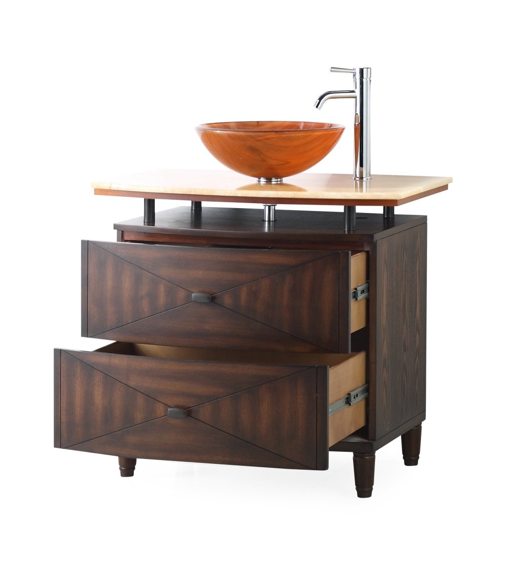 36" Onyx counter top Verdana Vessel Sink Bathroom Vanity Model # Q136-1 - Bentoncollections