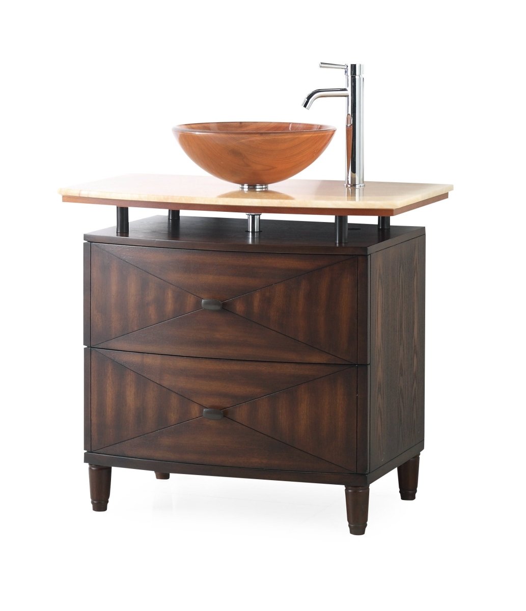 36" Onyx counter top Verdana Vessel Sink Bathroom Vanity Model # Q136-1 - Bentoncollections