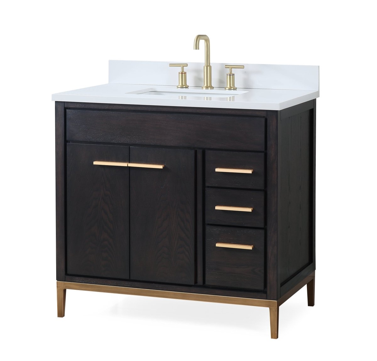 36" Tennant Brand Modern Style Beatrice Bathroom Sink Vanity - TB-9838DK-V36 Wenge finish - Bentoncollections