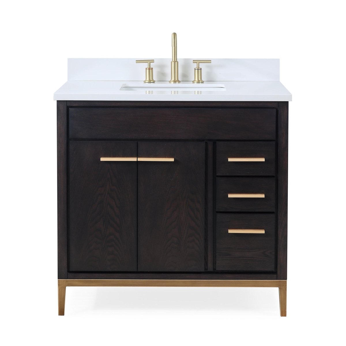 36" Tennant Brand Modern Style Beatrice Bathroom Sink Vanity - TB-9838DK-V36 Wenge finish - Bentoncollections