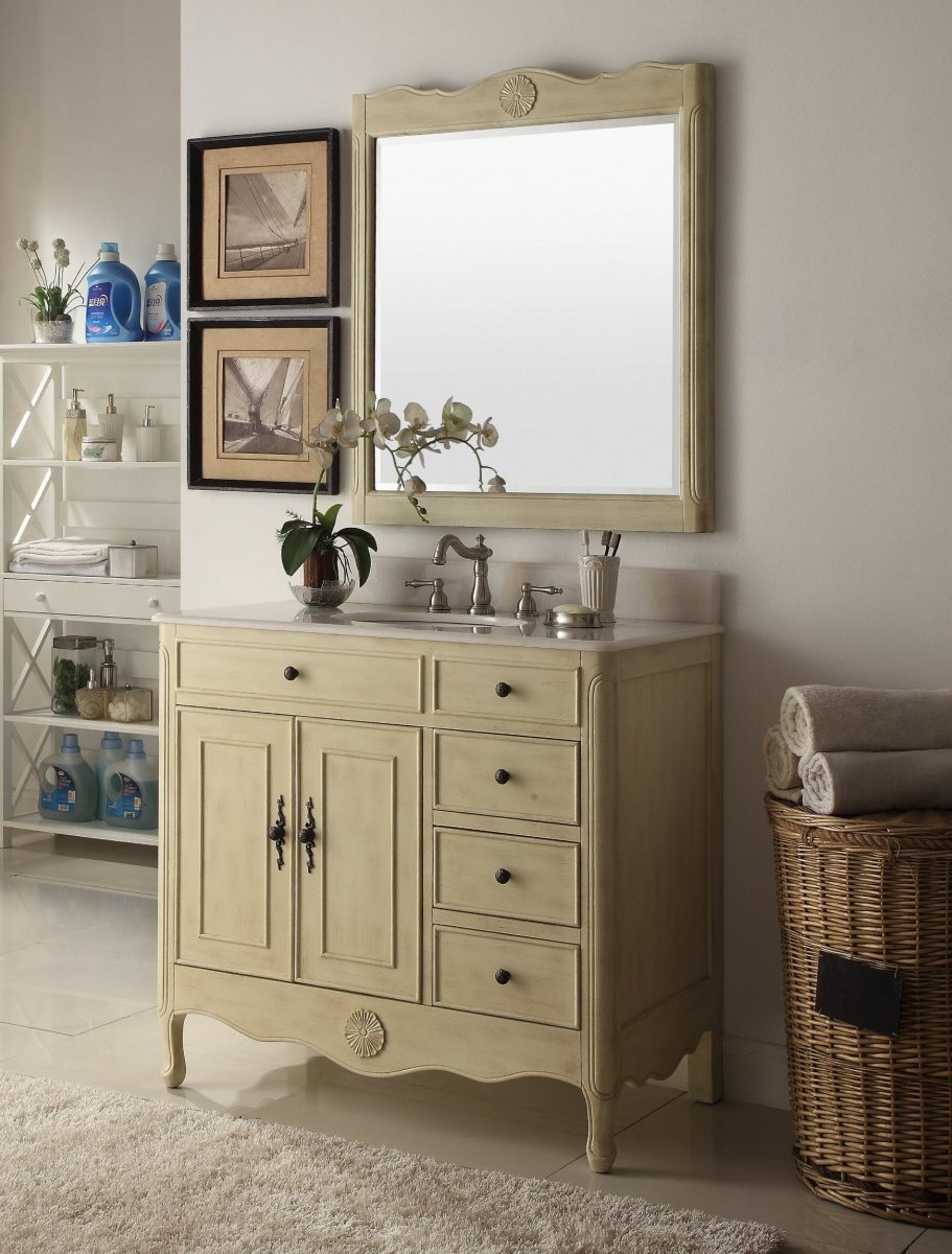 38" Daleville Bathroom Sink Vanity - Benton Collection HF-837WP - Bentoncollections