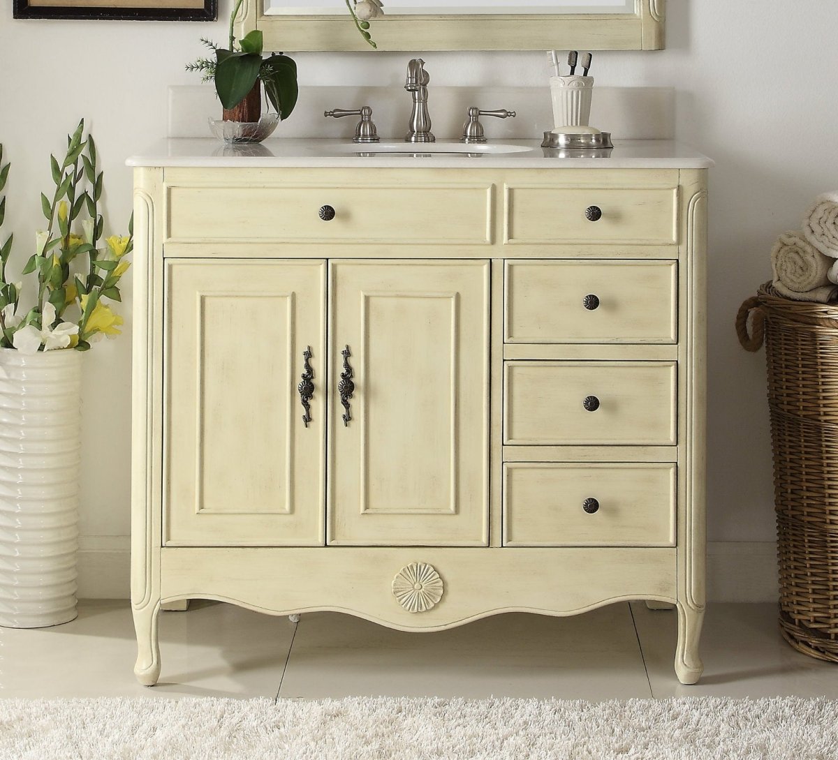 38" Daleville Bathroom Sink Vanity - Benton Collection HF-837WP - Bentoncollections