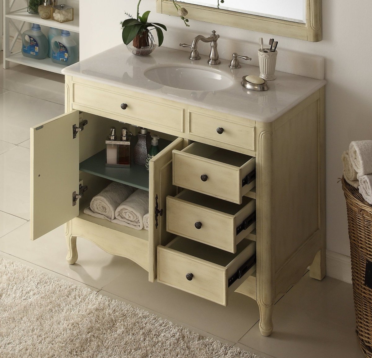 38" Daleville Bathroom Sink Vanity - Benton Collection HF-837WP - Bentoncollections