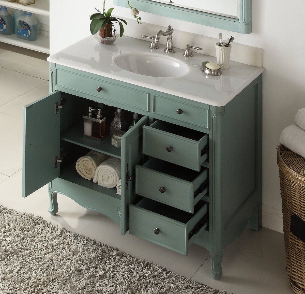 38" Daleville Bathroom Sink Vanity - Benton Collection HF-837Y - Bentoncollections