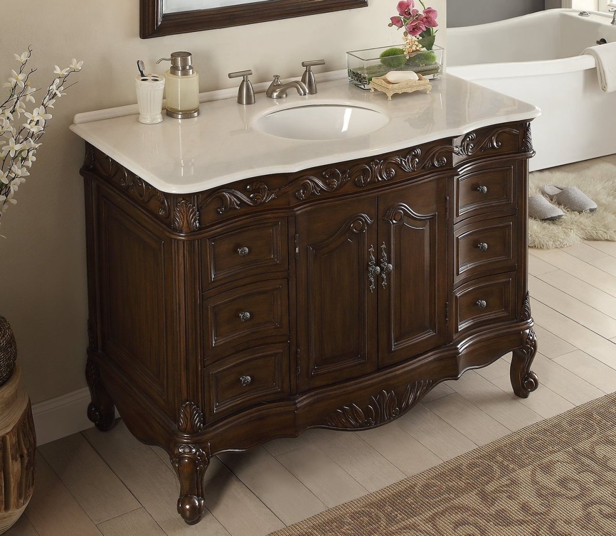 42" Beckham Bathroom Sink Vanity - Benton Collection # SW-3882W-TK-42 - Bentoncollections